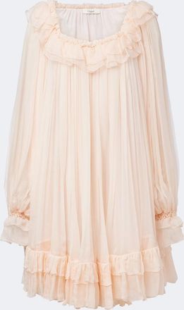Chlo&eacute; Chlo&eacute; Ruffled silk muslin minidress