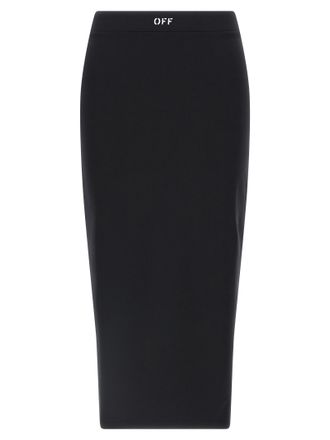 Off-white Black Polyamide Midi Womens Skirt