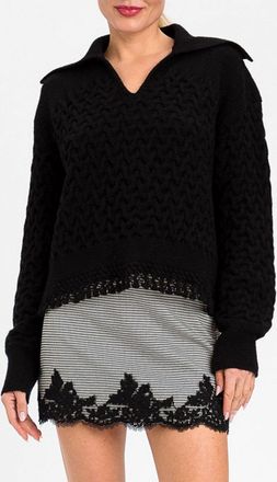 Twin-Set Wool-Blend V-Neck Jumper with Long Sleeves