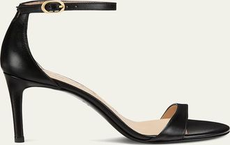 Stuart Weitzman Nudist Leather Ankle-Strap Sandals