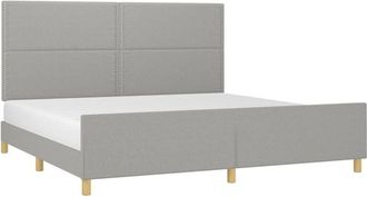 vidaXL Cama Sin Colch&oacute;n Tela Gris Claro 200x200 Cm Vidaxl