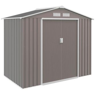 OUTSUNNY Caseta de jard&iacute;n 213x130x185 cm gris
