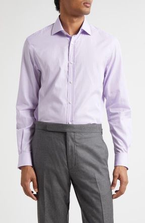 Ralph Lauren Purple Label Aston Lavender Cotton Button-Up Shirt at Nordstrom, Size 15.5