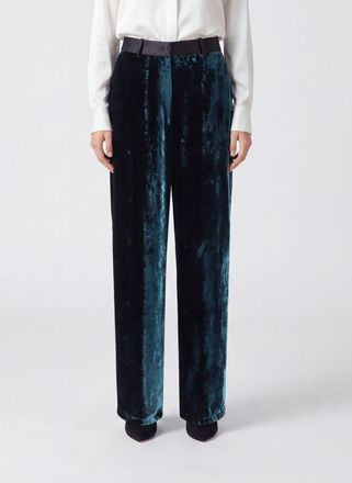 Forte_Forte Pantaloni straight a vita alta in velluto nero