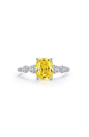 Lafonn Cushion & Pear Simulated Diamond Ring in Yellow at Nordstrom, Size 7