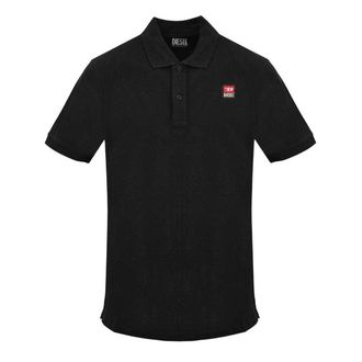 Diesel Heren Kaviaar Klein Logo Poloshirt (Zwart)