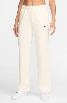 Nike Sportswear Phoenix Straight Leg Fleece Sweatpants in 133 133 Sail/black at Nordstrom Rack, Size X-Large
