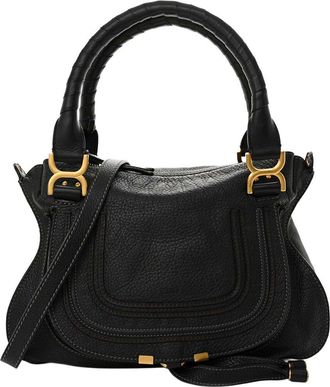 Chloé Black Calfskin Leather Medium Marcie Satchel (Authentic Pre-Loved)