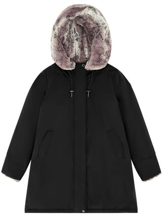 Canadian Black Audry 6.0 Faux-Fur Hooded Short Coat