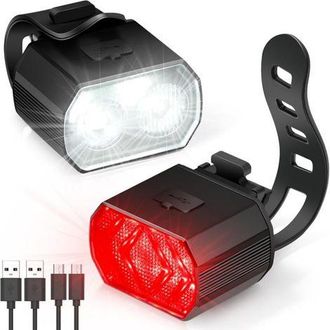 OEM Luz Delantera Y Trasera Para Bicicleta, Luz Led Recargable Por Usb Ipx6, 6 Modos De Iluminaci&oacute;n, Luz Para Bicicleta Apta Para Bicicletas De Monta&ntilde;a Y 