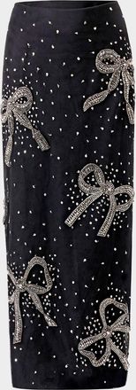 Carolina Herrera Bow Embellished Midi Skirt