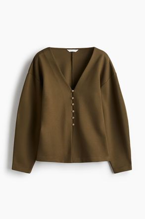 H&M Taillierter Cardigan - Dunkles Khakigr&uuml;n