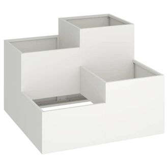 Berkfield Home Garden Planter 80x80x60 cm White Steel | Size: 80 x 80 x 60 cm