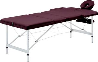 vidaXL Lettino da Massaggio a 3 Sezioni in Alluminio Viola - Vidaxl