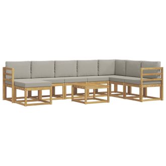 vidaXL Conjunto De Sof&aacute;s De Exterior 9 Pcs Blanco Y Gris Claro Vidaxl