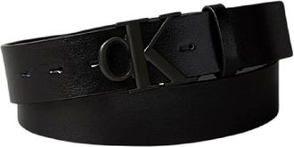 Calvin Klein Monogram Leren Riem - Heren - Riemen - Zwart - 100 CM - Accessoires