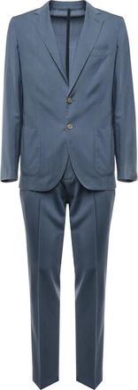 Santaniello Blauwe Jas met Twee-Knoopssluiting - Heren - Business pakken - Blauw - M - Kostuums