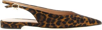 Gianvito Rossi Leopard Print Slingback Ballet Flats