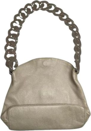 Armani Pre-owned Handbags, female, Beige, Size: ONE SIZE Pre-owned Leather Handbag