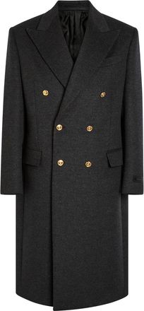 Versace Wool Double-breasted pea Coat - Dark Grey - 46 (IT46 / S)