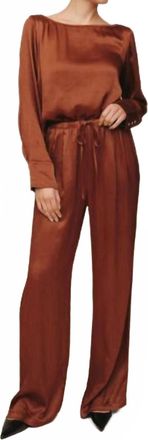 Bella Dahl Easy Pleated Wide Leg Pants In Molten Bronze