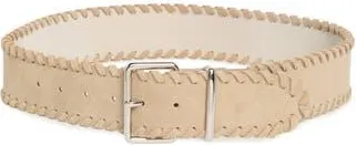 Vince Camuto Whipstitched Wide Suede Belt in Taupe at Nordstrom Rack, Size X-Large
