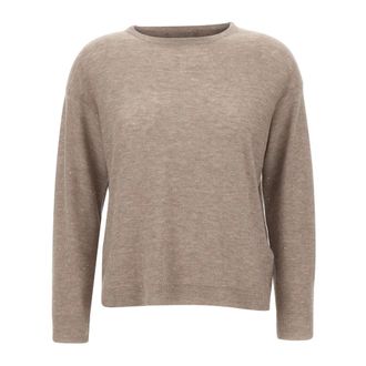 Fabiana Filippi Trui met pailletten - Dames - Ronde hals truien - Beige - L - Pailletten - Truien & Vesten