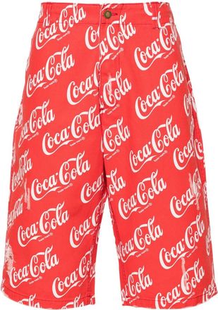 ERL Coca-Cola print cotton shorts - men - Cotton - S - Red