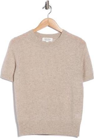 Nordstrom Short Sleeve Cashmere Sweater in Beige Hummus Heather at Nordstrom Rack, Size Xx-Small