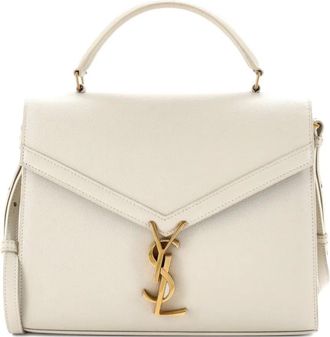 Saint Laurent Cassandra Top Handle Bag Leather Medium satchel - Bianco