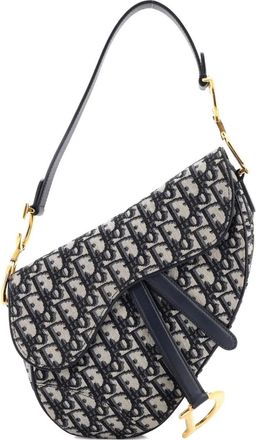 Dior Saddle Handbag Oblique Canvas Medium shoulder bag - Blauw