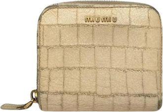 Miu Miu Pre-owned Wallets, female, Beige, Size: ONE SIZE Pre-owned Leather Wallet