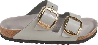 Birkenstock Comfortabele Smalle Zomersandalen - Dames - Sandalen - Grijs - 40 EU - Leer - Schoenen
