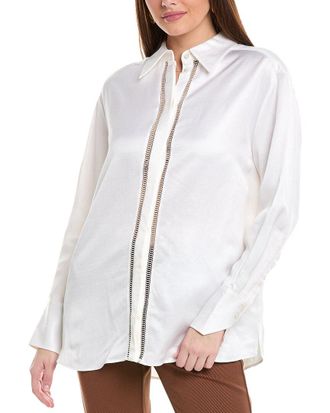 HUGO BOSS Beina Linen-Blend Blouse