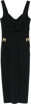 Elisabetta Franchi Corset Midi Jurk - Dames - Casual kleedjes - Zwart - XS - Kleedjes
