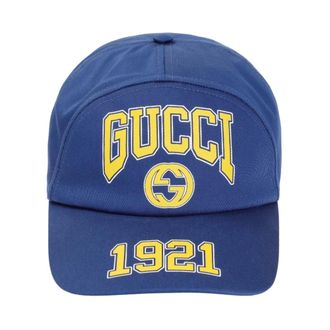 Gucci Caps, male, Blue, Size: M Gucci College Hat