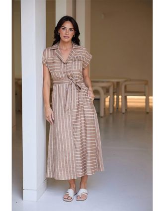 Brave & True Portia Dress In Latte