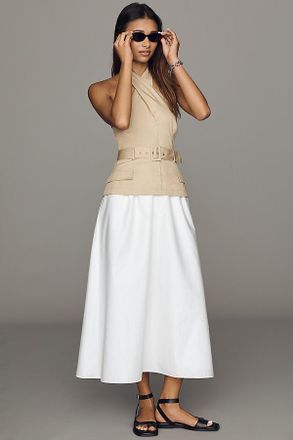 ASTR the Label 100% Cotton Halter Twofer Midi Dress