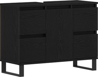 vidaXL Gabinete de Baño con cajón Roble negro 80 x 33 x 60 cm Vidaxl