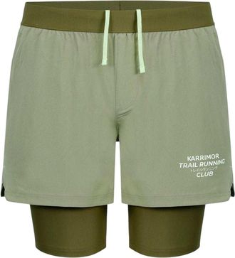 Karrimor 2-in-1 hardloopshort voor heren (Performance) (Olijf)