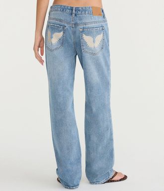 A&eacute;ropostale Low-Rise Baggy Angel Wings Jean