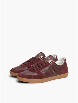 Tommy Hilfiger Womens Tribeca Leather-Mix Skater Sneaker - Oxblood - US 6.5 / EU 37