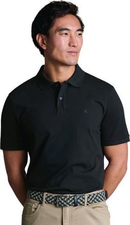 CHARLES TYRWHITT Short Sleeve Cotton Stretch Pique Polo in Black at Nordstrom, Size Xx-Large