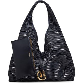 Dolce Vita Missie Woven Hobo Bag in Black at Nordstrom