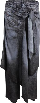Diesel Wide Trousers, female, Black, Size: 2XS P-Aloma Pants