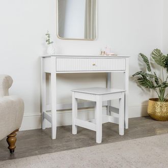Melody Maison Dressing Table & Stool Set - Hales White Range