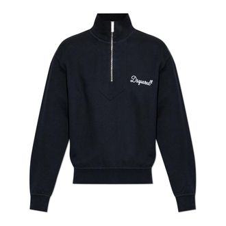 Dsquared2 Zip-throughs, female, Black, Size: 2XS Sweatshirt with logo