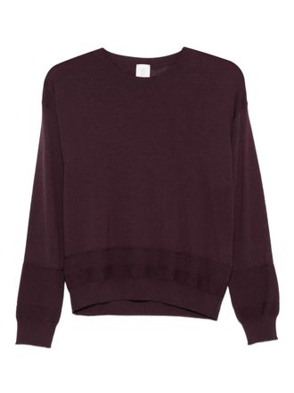 Eleventy round-neck sweater - women - Wool/Polyamide/Metallised Fibres - L - Purple