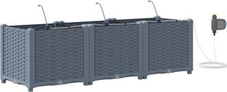 vidaXL Garden Planters Light grey 120 x 40 x 37.5 cm Steel Vidaxl