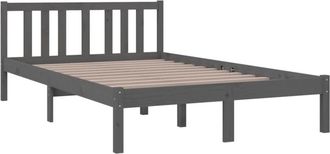 vidaXL Bed Frame without Mattress Grey Solid Wood 120x200 cm Vidaxl